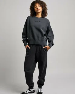 Sets|Jumpers & Hoodies*Fox Wordmark OV Fleece Crew Sweatshirt Black