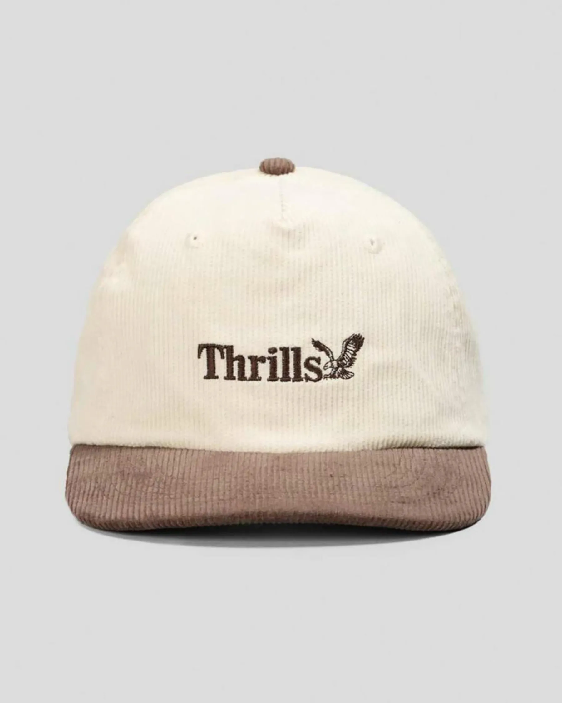 Headwear*Thrills Workwear 5 Panel Cap Heritage White / Java
