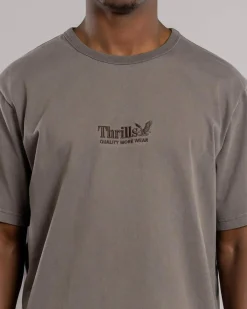 Tops & T-Shirts*Thrills Workwear Embro Merch Fit T-Shirt Charcoal Rose