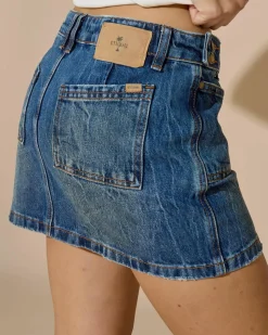 Denim|Bottoms*Thrills Wyatt Denim Skirt Vanish Mid Blue