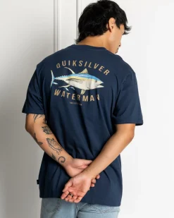 Tops & T-Shirts*Quiksilver Yellow Fins T-Shirt Navy