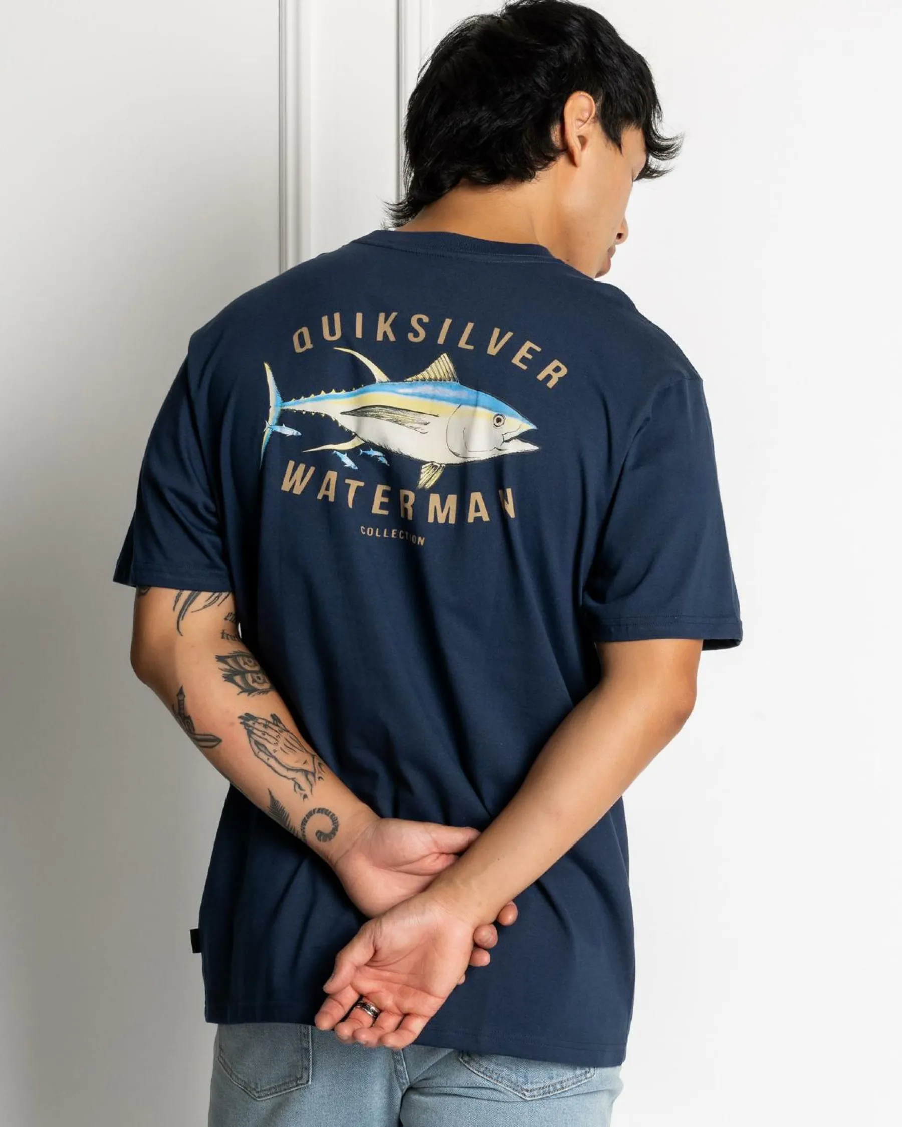 Tops & T-Shirts*Quiksilver Yellow Fins T-Shirt Navy