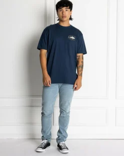Tops & T-Shirts*Quiksilver Yellow Fins T-Shirt Navy