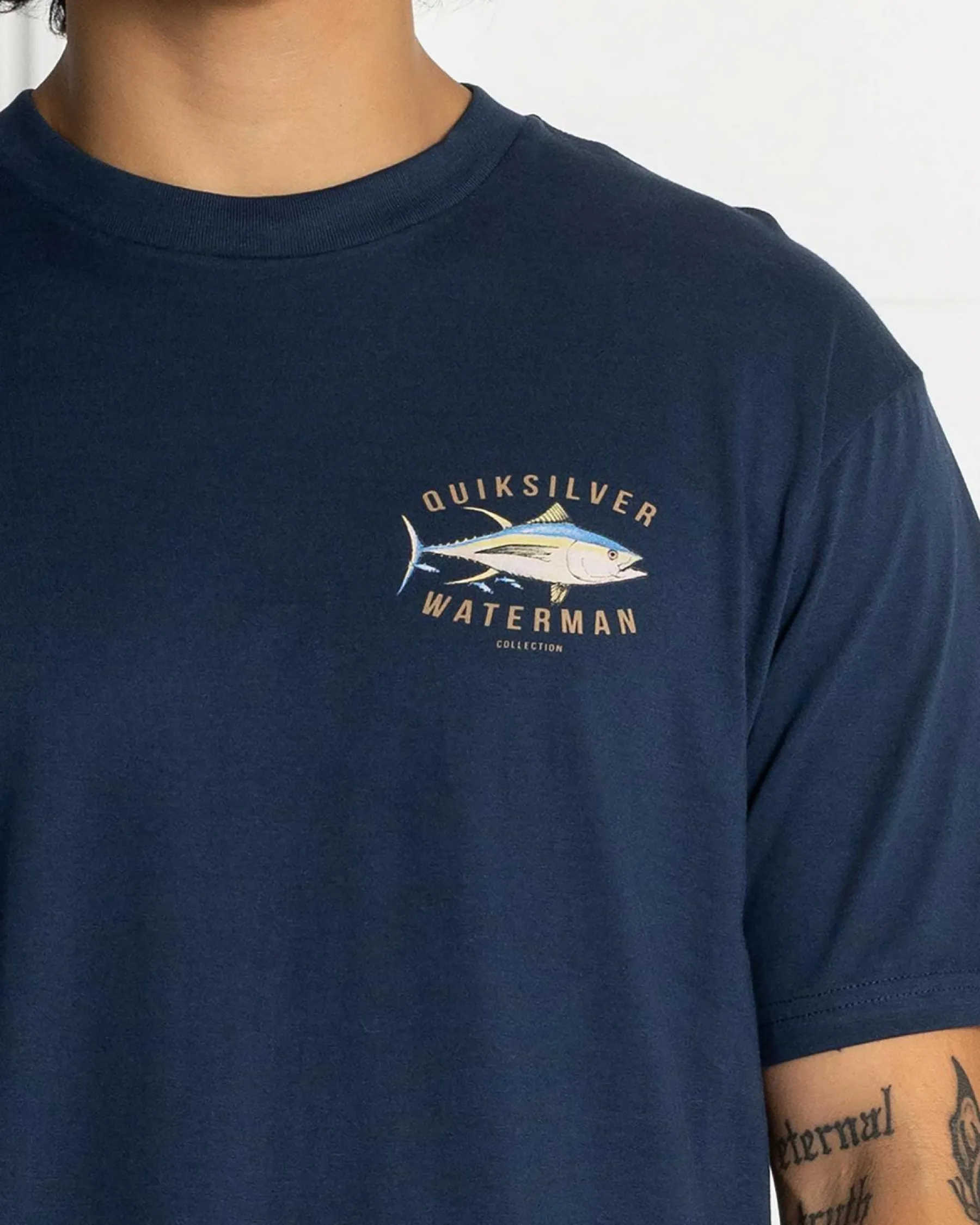 Tops & T-Shirts*Quiksilver Yellow Fins T-Shirt Navy