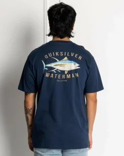 Tops & T-Shirts*Quiksilver Yellow Fins T-Shirt Navy