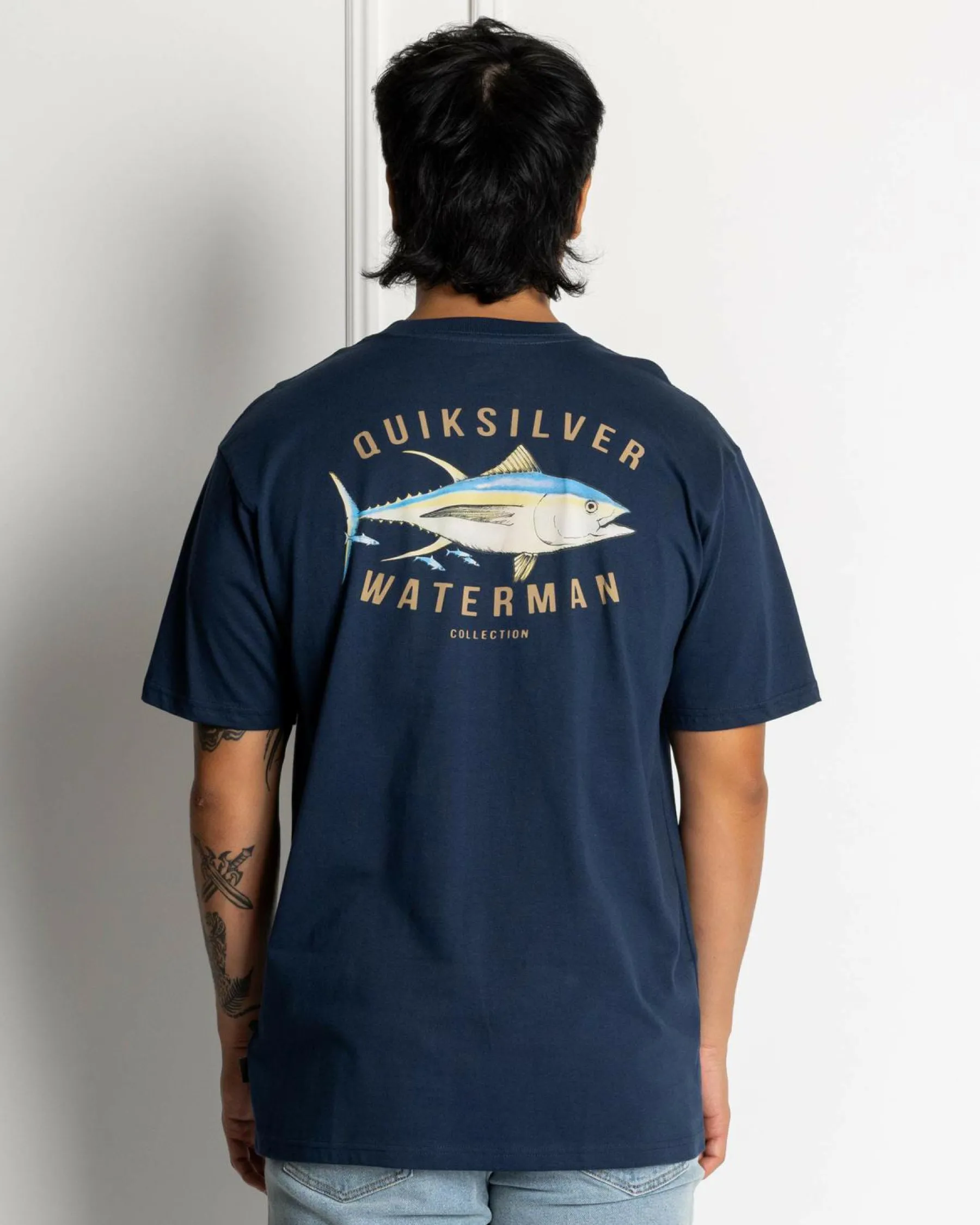 Tops & T-Shirts*Quiksilver Yellow Fins T-Shirt Navy