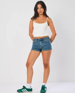 Discount Y2K Crush Micro Denim Shorts Women Denim|Bottoms