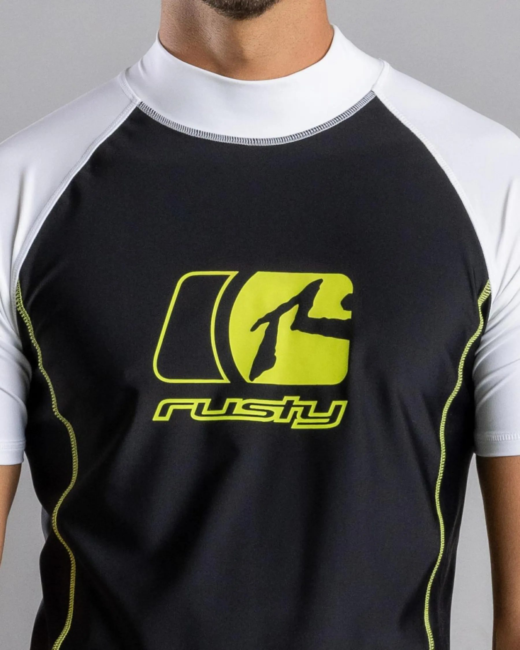 Rashies*Rusty Y2SHAY Short Sleeve Wetshirt Black / White