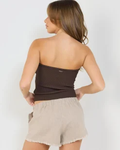 Linen Blend|Bottoms*Mooloola Zanzibar Shorts Stone