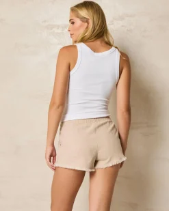 Linen Blend|Bottoms*Mooloola Zanzibar Shorts Mushroom