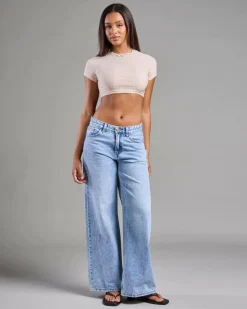Tops*Ava And Ever Zavier Ultra Crop Baby Tee Beige