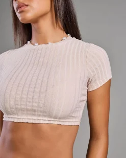 Tops*Ava And Ever Zavier Ultra Crop Baby Tee Beige
