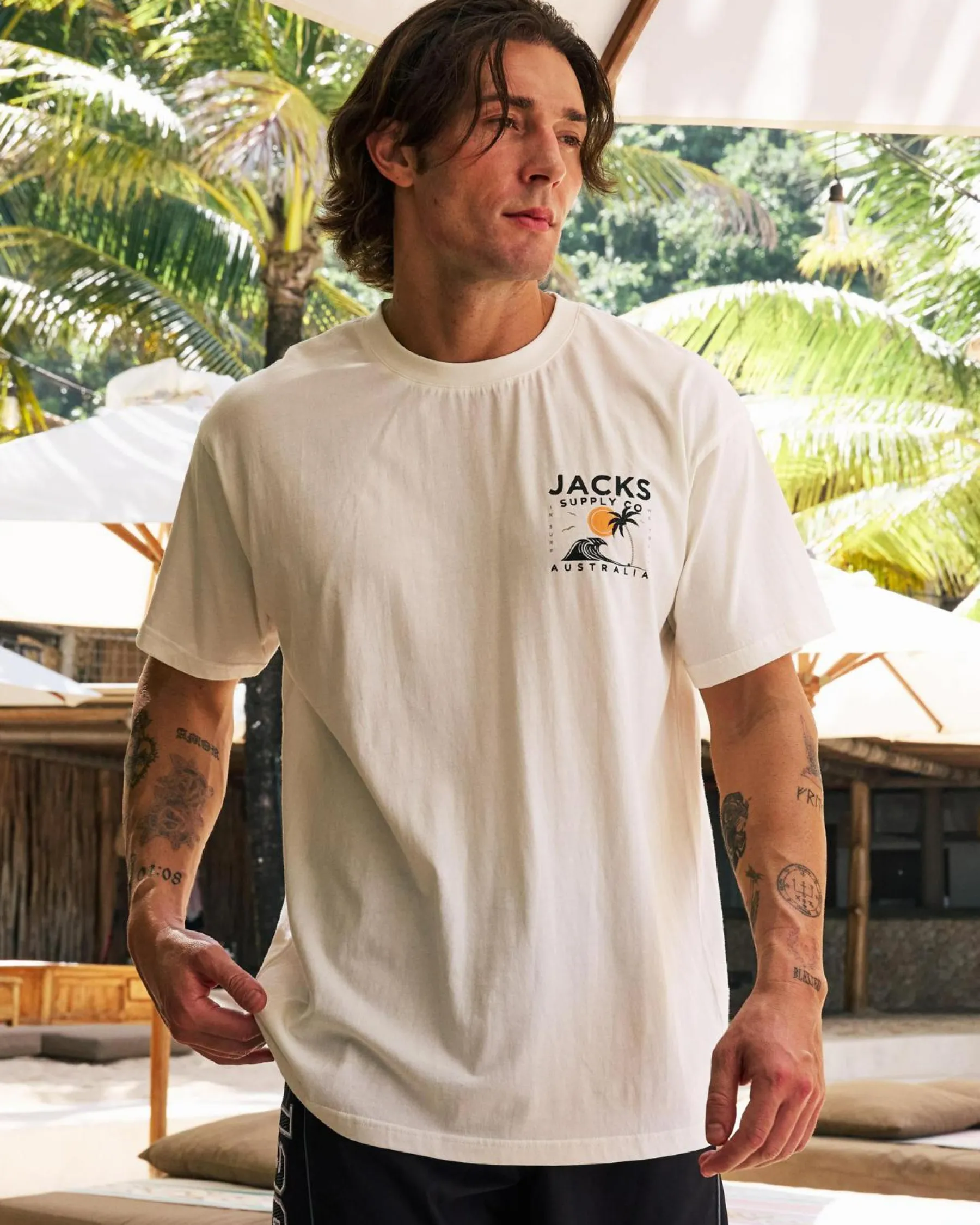 Tops & T-Shirts*Jacks Zeal T-Shirt Off White
