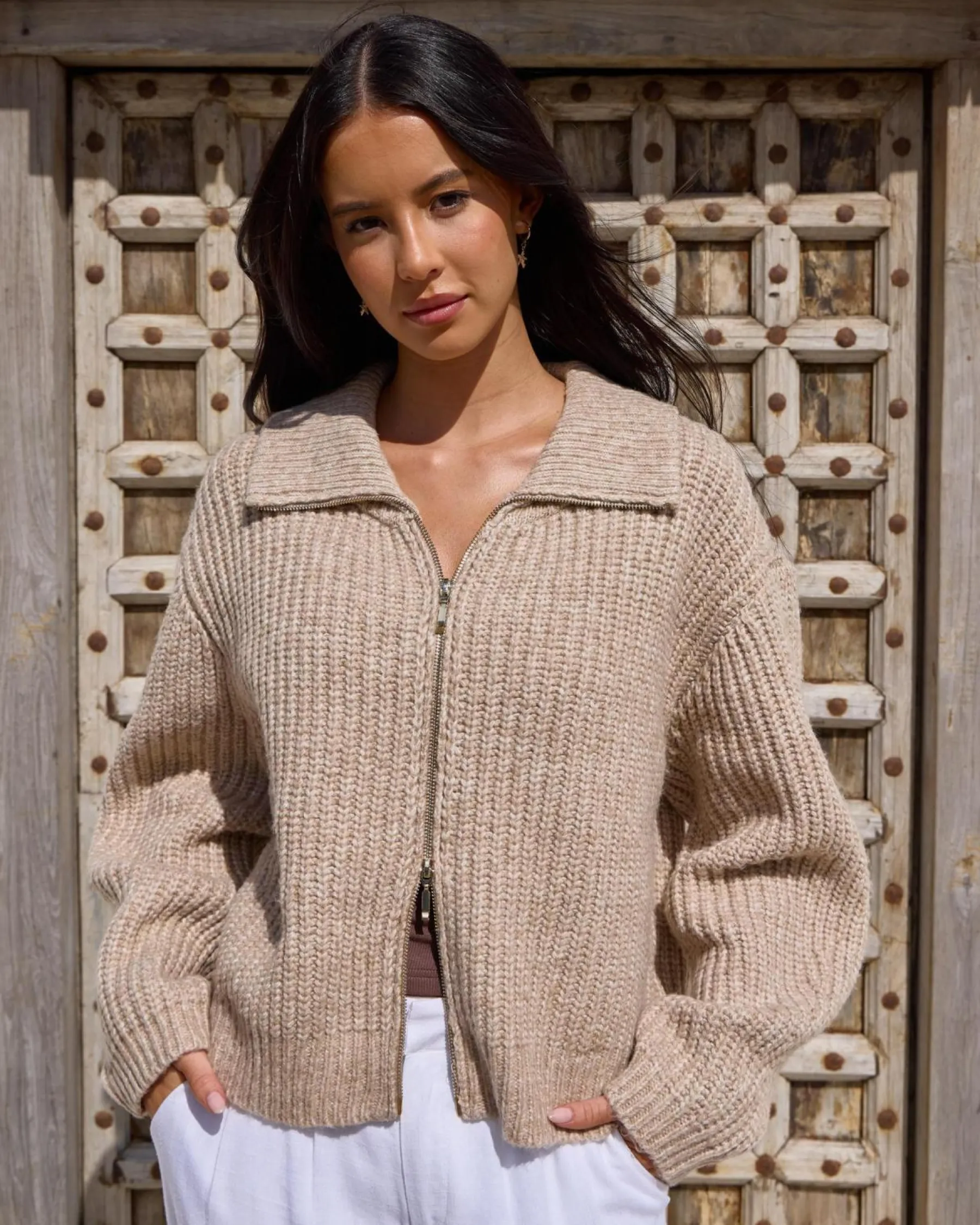 Sale Zeus Double Zip Knit Jumper Women Knitwear|Jumpers & Hoodies